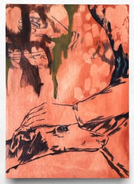 Running with the Hare and Hunting with the Hounds 5, 2025, oil on wood panel 