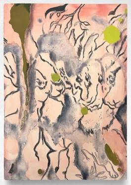 Running with the Hare and Hunting with the Hounds, 2025, oil on wood panel 